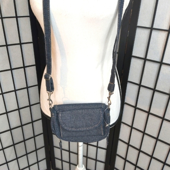 Denim Mini Crossbody Shoulder Bag Adjustable Purse - Picture 2 of 14